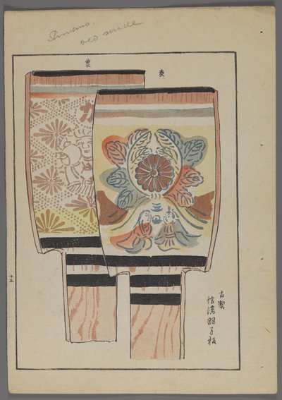 Japanese Toys, Hanetsuki Paddles with Floral Designs by Shimizu Seifu